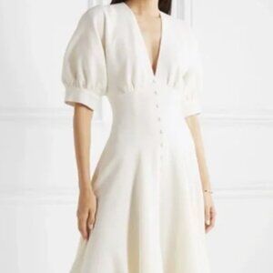 Emilia Wickstead Bria Flared Wool Crepe Midi Dress